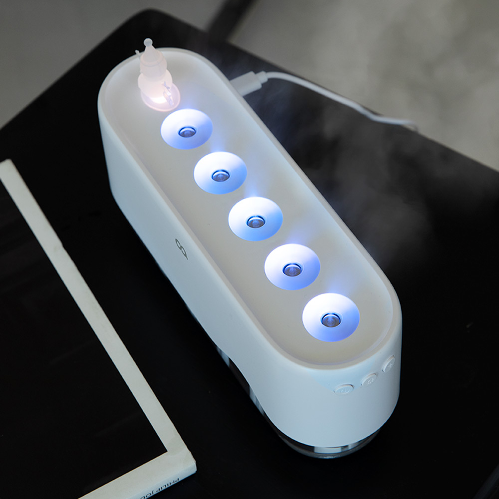 오아 뮤직씽크 미니 휴대용 초음파 가습기 사무실 책상 탁상용 듀얼 필터 음성인식 무드등