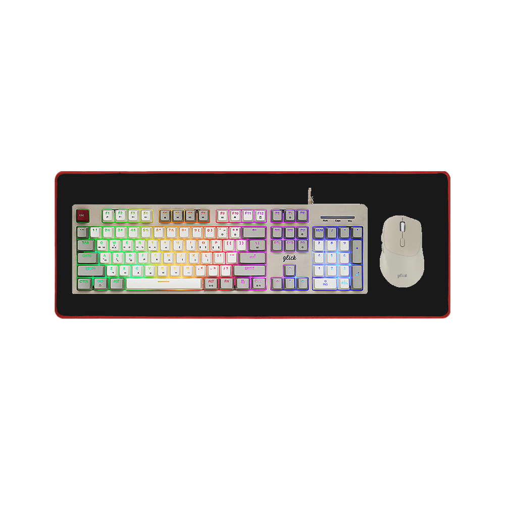 지클릭커 슈퍼히어로 SPMK130 레트로 RGB 키보드 무선 마우스 세트 With PAD - 상세 이미지 2