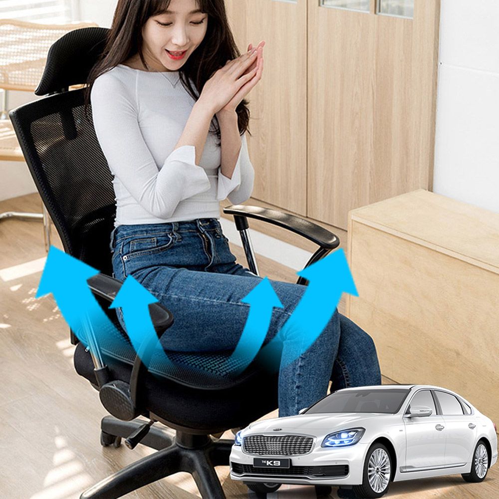 더뉴K9 차량용호환 쿨링방석 3D메쉬 바람 - 상품 이미지