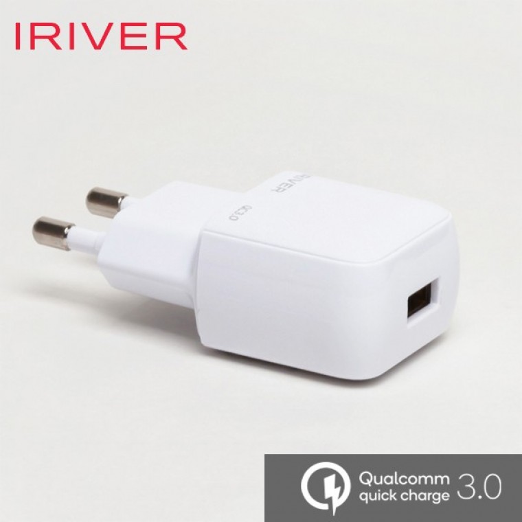 iriver 아이리버 QC3.0 가정용 USB 고속충전기 5V 2A (마이크로5핀/Type-C 케이블포함) - 상품 이미지