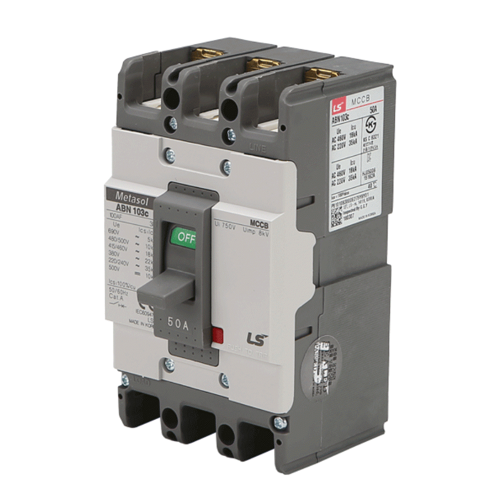 산업용 Metasol MCCB 배선차단기 ABN 103C 3P 50A 35kA LS일렉트릭 - 상세 이미지 2