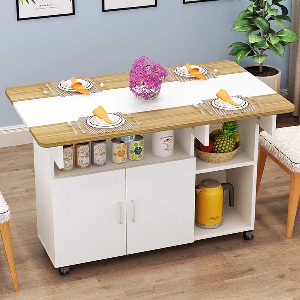 주방 접이 조리대 가정 사용 간단 펼침 편리 작업성 70x120cm 화이트 - 상세 이미지 3