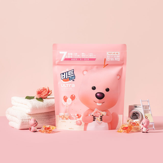 비트X잔망루피 울트라콤팩트 캡슐세제 55입 2개+트래블백 증정