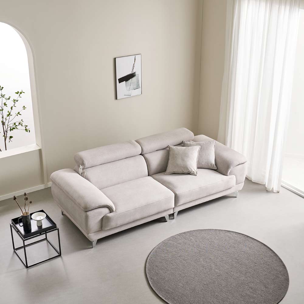 서광퍼니처 소네트 조야 아쿠아텍스 패브릭 코너형 쇼파 소파 sk 연그레이, 3인용