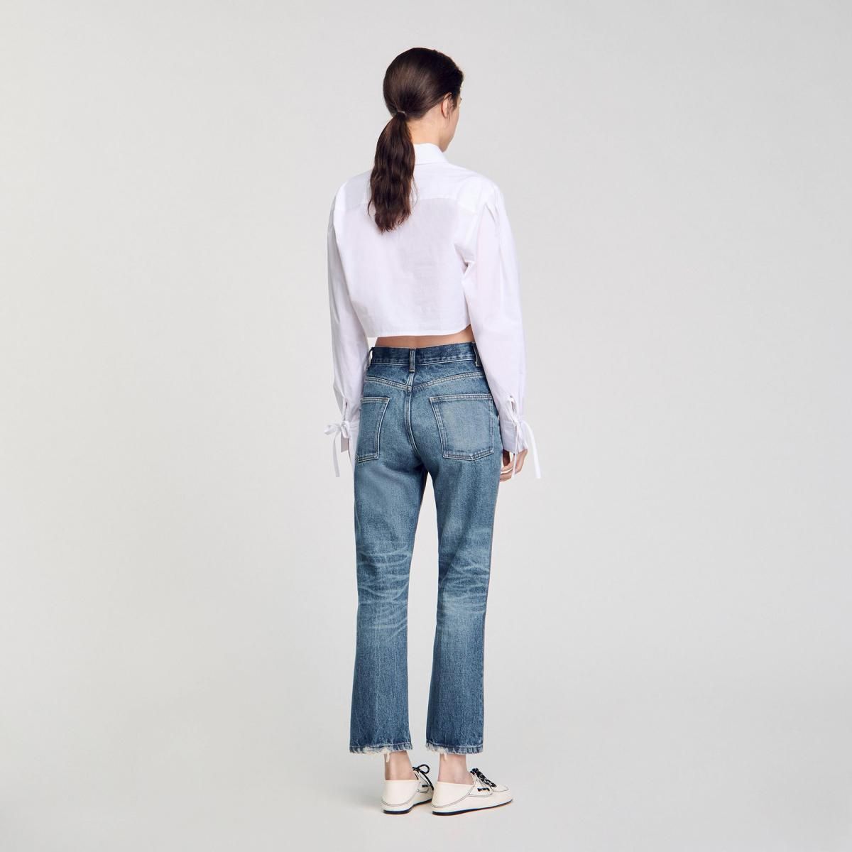산드로 유즈드워싱 스트레이트핏 78 데님 청바지 SFPJE00681_4785 JEANSBLAU - 상세 이미지 5