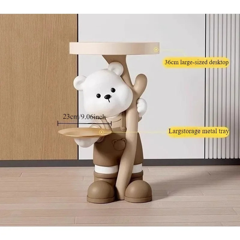 폴라베어 허그 테이블 거실사이드테이블 소파 간이테이블 수납 기능 이동식 활용도 높은 디자인 62cm 핑크 A - 상세 이미지 3