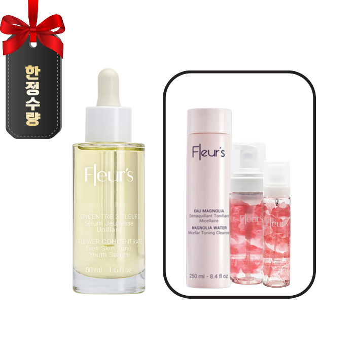 플레르즈 3-플라워 세럼50ml+토너250ml+폼토닉공병 150ml+미스트공병+샘플팩 - 상품 이미지