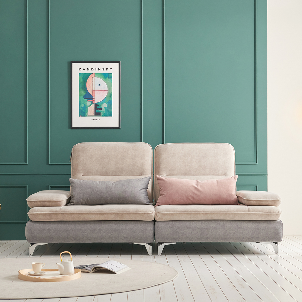 바이미 이지클린 아쿠아텍스 패브릭 모듈 코너 스윙 소파 sk 연그레이, 3.5인용