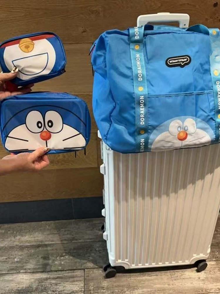 도라에몽 귀여운 대용량 파우치 메이크업 터치업 여행 접이식 가방 도라에몽 메이크업 가방 - 상세 이미지 3