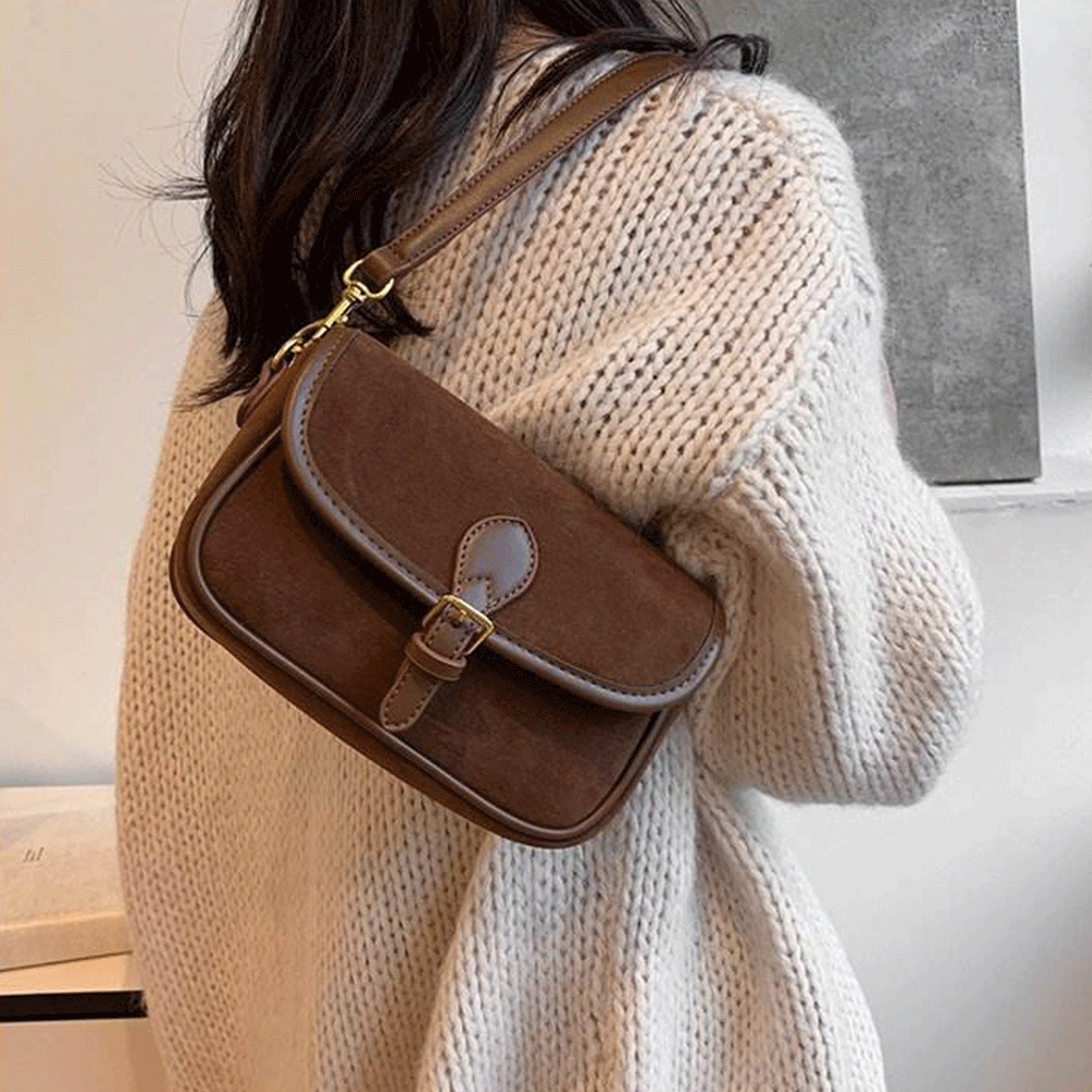 아르니 클래식 크로스백 여성 데일리 미니 숄더백 빈티지 버클 포인트 가죽핸드백 - 상품 이미지