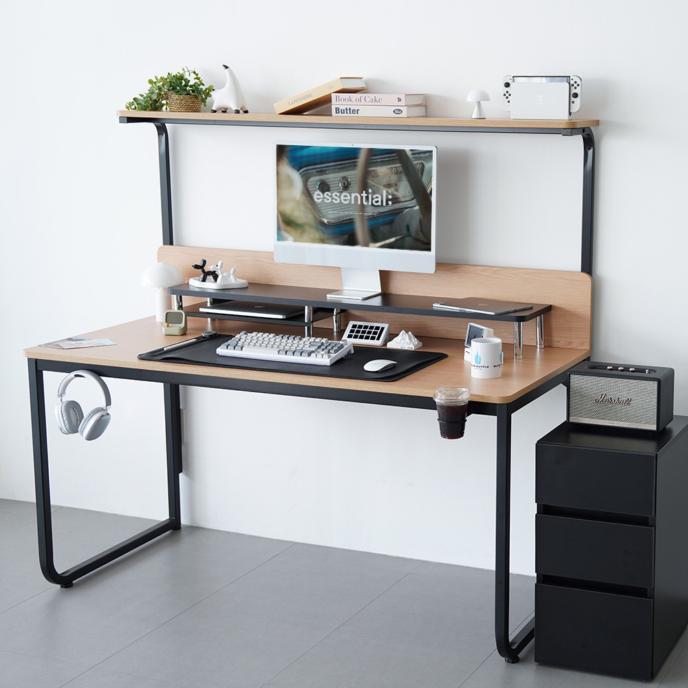 비스커스 브린트 고등학생 철제 선반형 책상 학생 1200