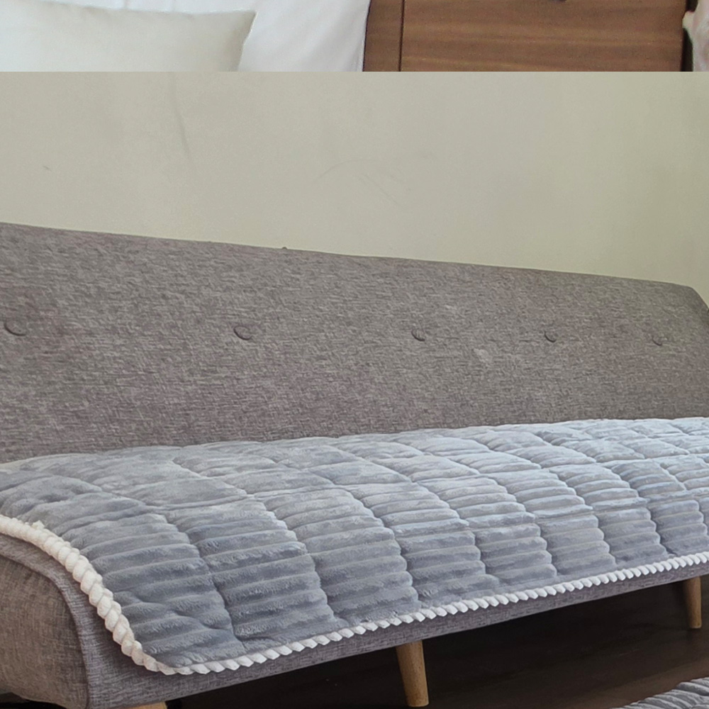 극세사 거실 러그 카페트 드림 쿠션 그레이, 더커진 3인용 70x175cm