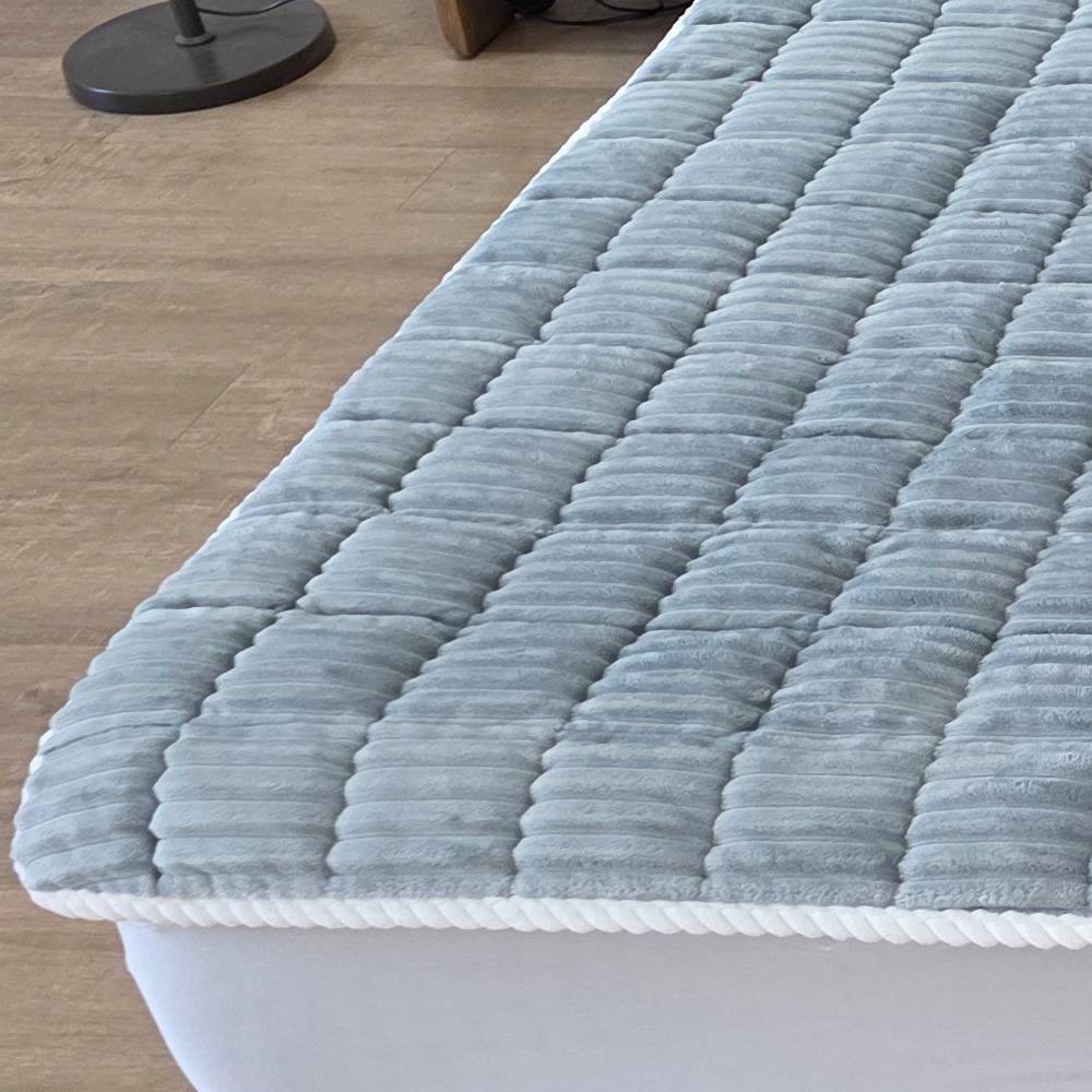 두툼한 극세사 드림 쿠션패치 거실러그 겨울용 그레이, 슈퍼싱글 110x200cm