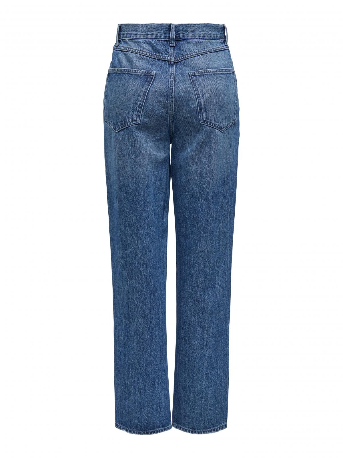 온리 하이웨이스트 스트레이트핏 데님 청바지 15334871_2115 BLUE / MEDIUM BLUE DENIM - 상세 이미지 4