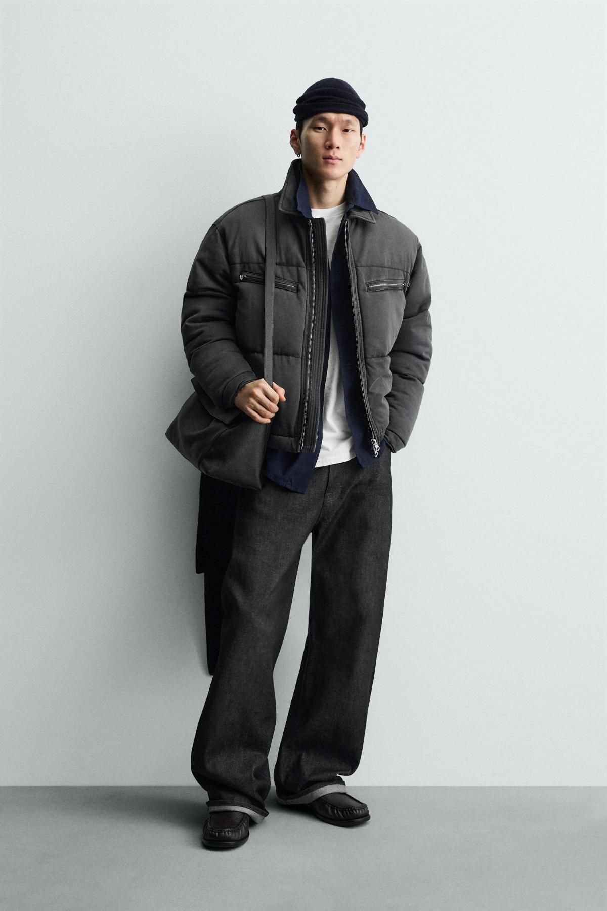 자라 테크니컬 퀼팅 블랙 데님 패딩 재킷 5762/362 GREY - 상세 이미지 2