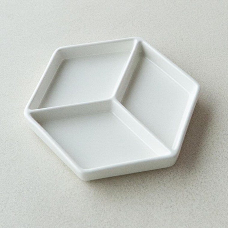 이천도자기 효백자 3구 나눔접시 21cm 식기 그릇 플레이트 대접시 - 메인 이미지