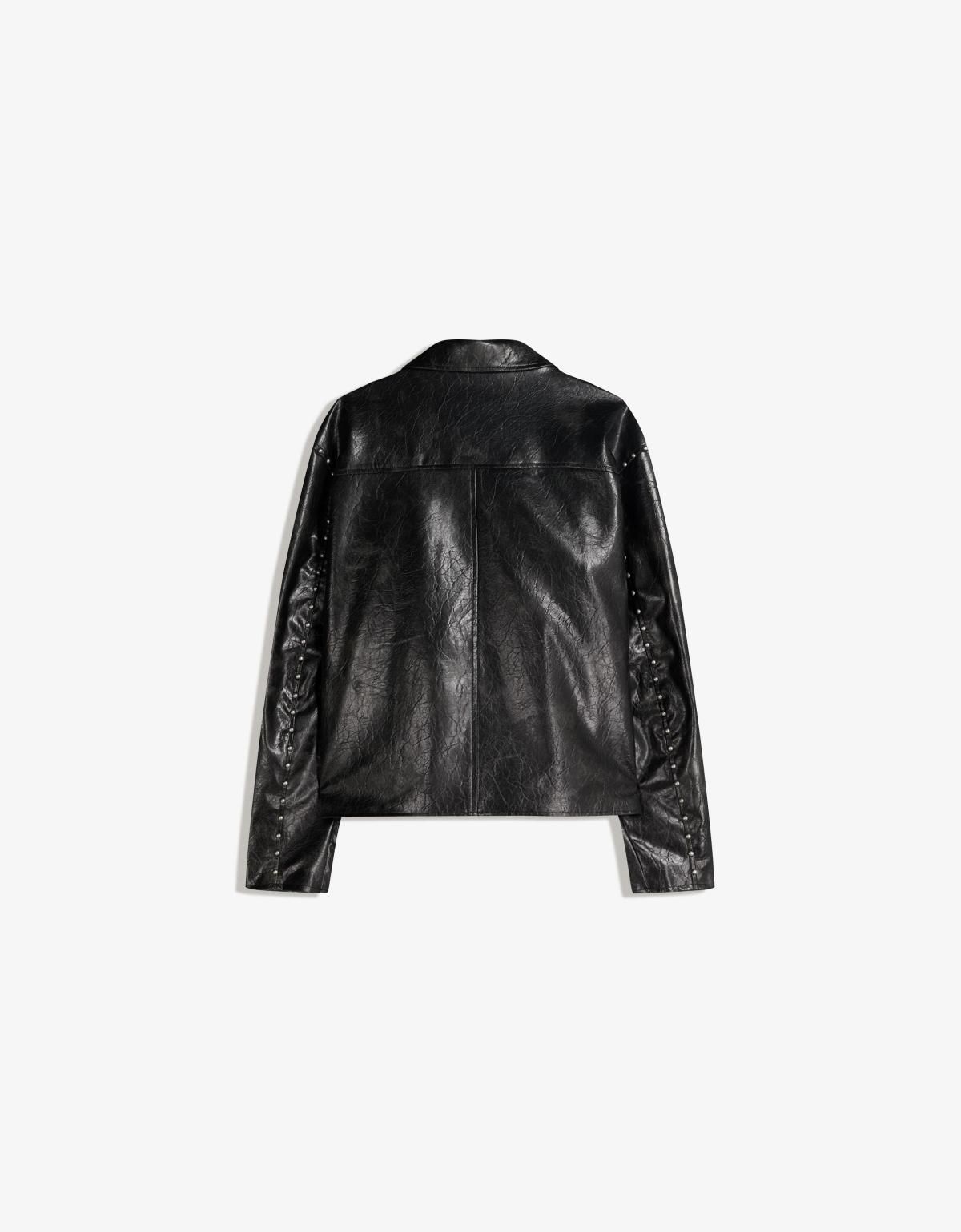 버쉬카 스터드 레더 이펙트 블랙 재킷 6825/677 BLACK - 상세 이미지 2
