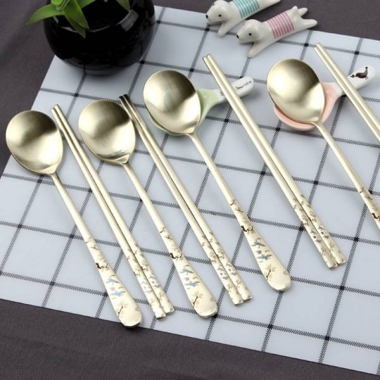 SPONE 수저 티타늄 송학 수저 10P - 상품 이미지