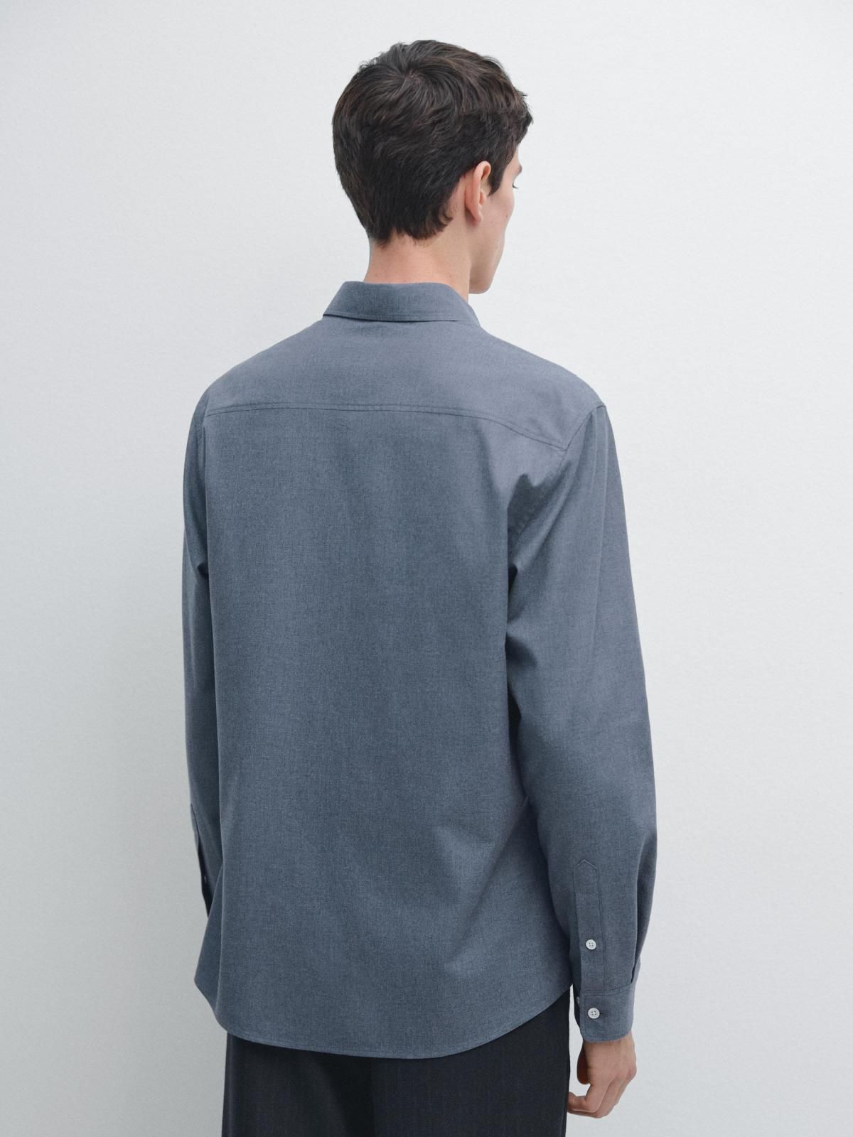 마시모두띠 멜란지 옥스포드 긴팔 셔츠 코튼 남성 1901/298 BLUE - 상세 이미지 4