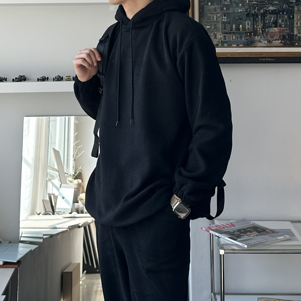 기모후드티 오버핏 모자큰 후리스 겨울 남자 후드티 - 상세 이미지 4