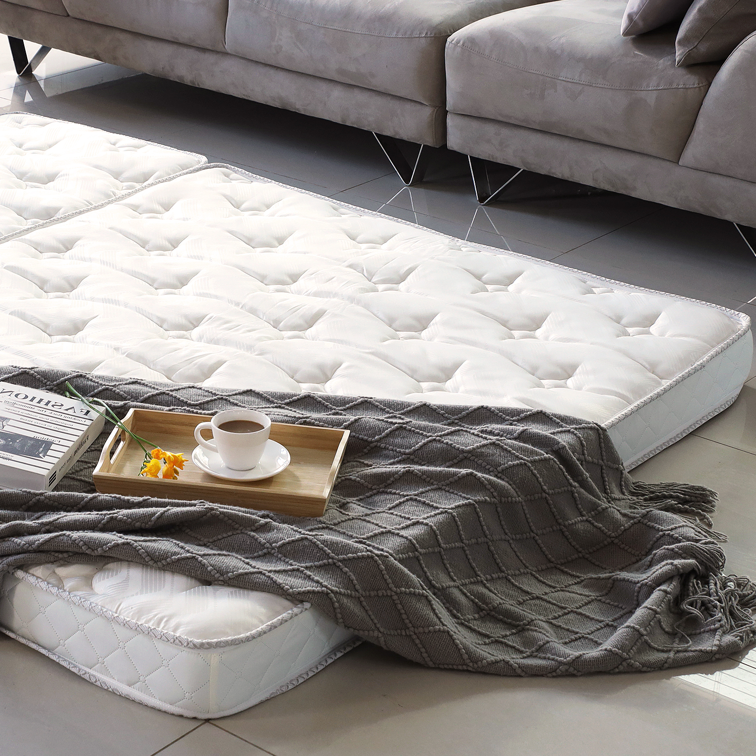 나코자요 허리에좋은 바닥매트 단단한 폴딩 3단 접이식매트리스 아기숙면패드 수면토퍼 MS