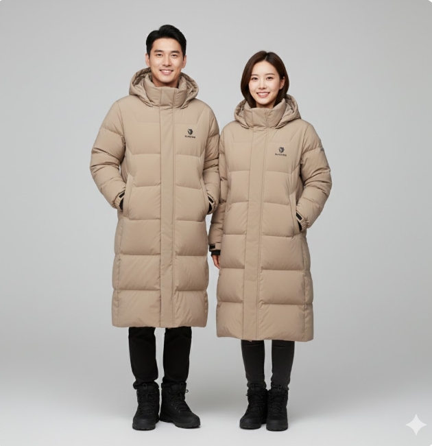 블랙야크 남녀공용 겨울 아웃도어 벤치다운 덕다운 롱패딩 롱다운 점퍼 - 상세 이미지 2