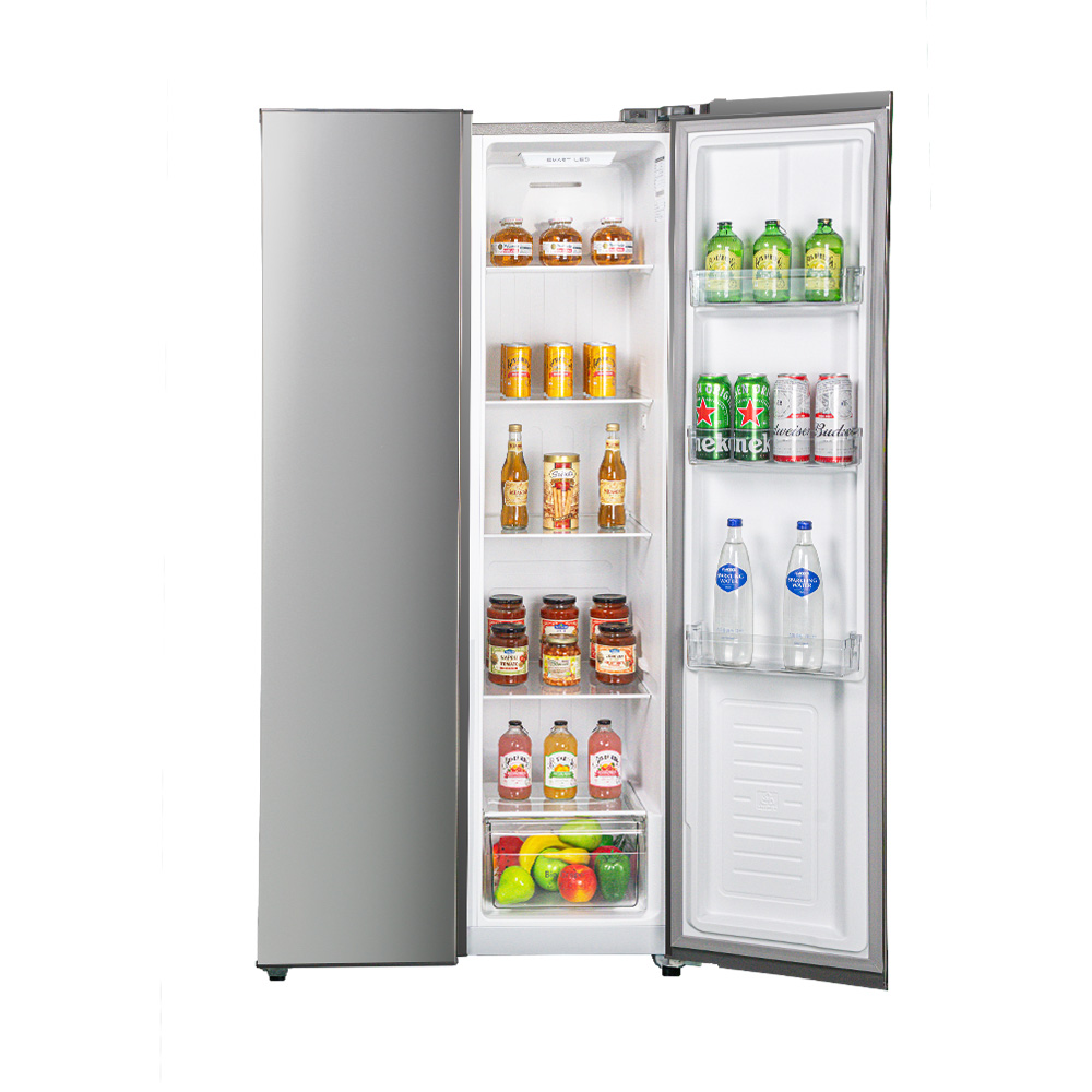 쿠잉 2도어 양문형냉장고 SBS410 대용량 저소음 신혼 프리스탠딩 메탈