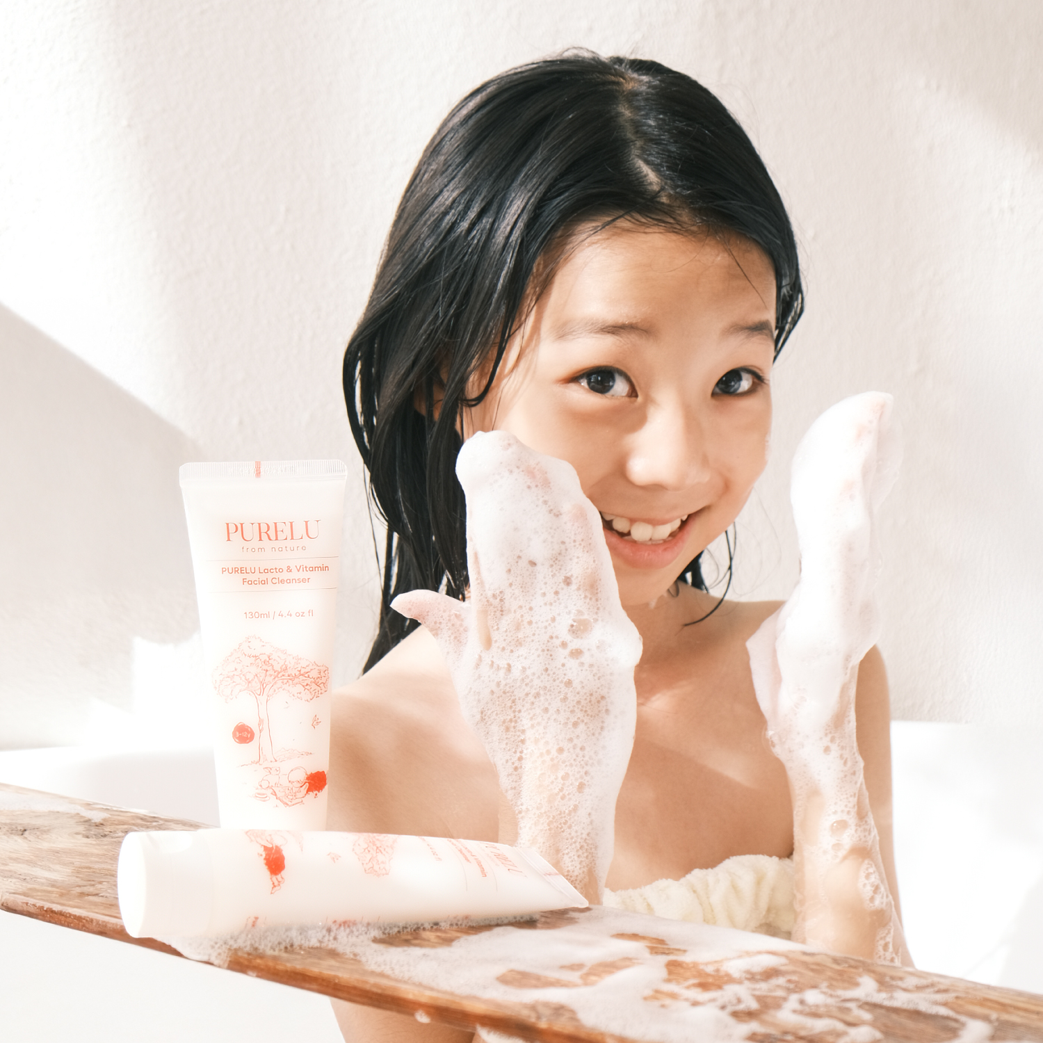 퓨어루 락토 비타민 키즈 폼클렌징 유기농 약산성 어린이 청소년 세안제 130ml, 1개 이미지 4