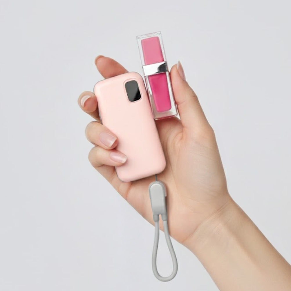 넥스트유 썬드라 BC2 C타입 도킹형 고속 충전 미니 보조배터리 5000mAh, 베이지 - 상세 이미지 5