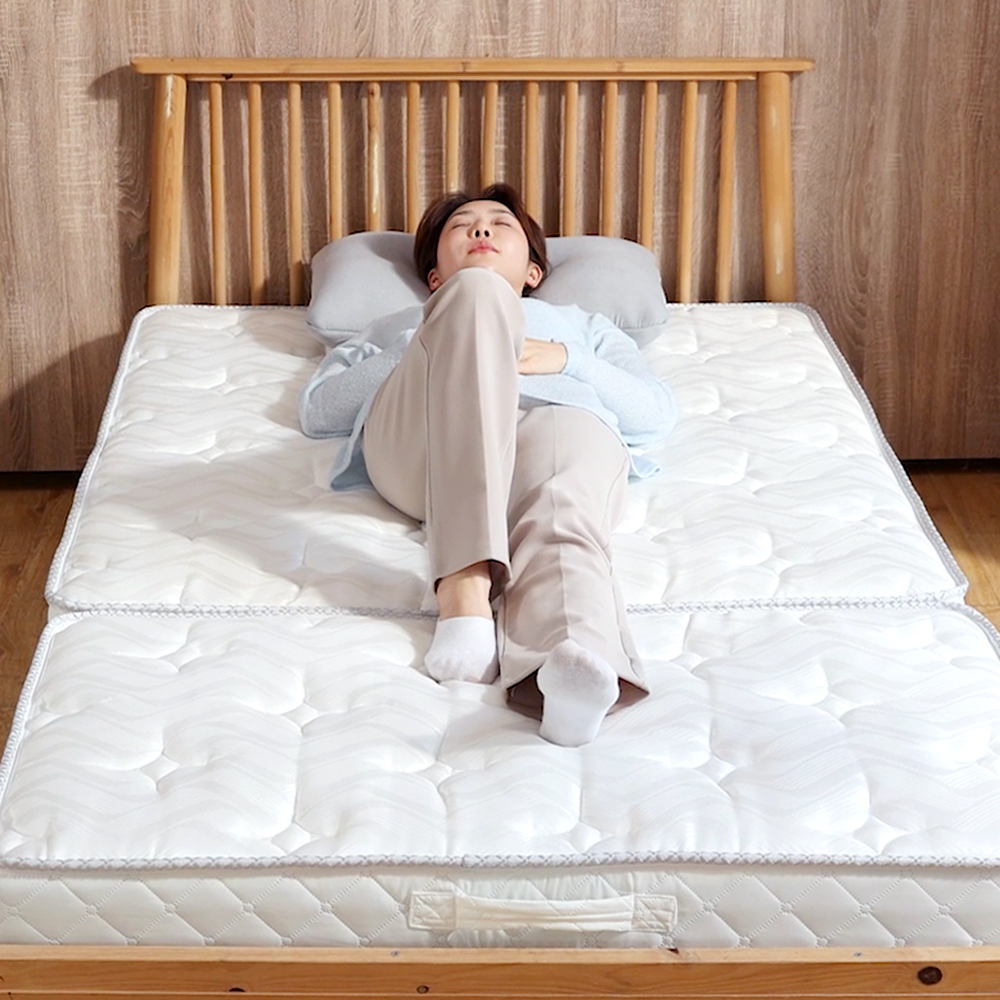 나코자요 허리에좋은 바닥매트 단단한 폴딩 3단 접이식매트리스 아기숙면패드 수면토퍼 MS