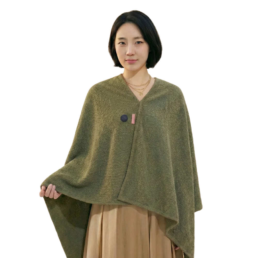 핫뜨텍 온열 망토 전기 담요 1인용 발열 어깨 우풍 차단 망토 usb