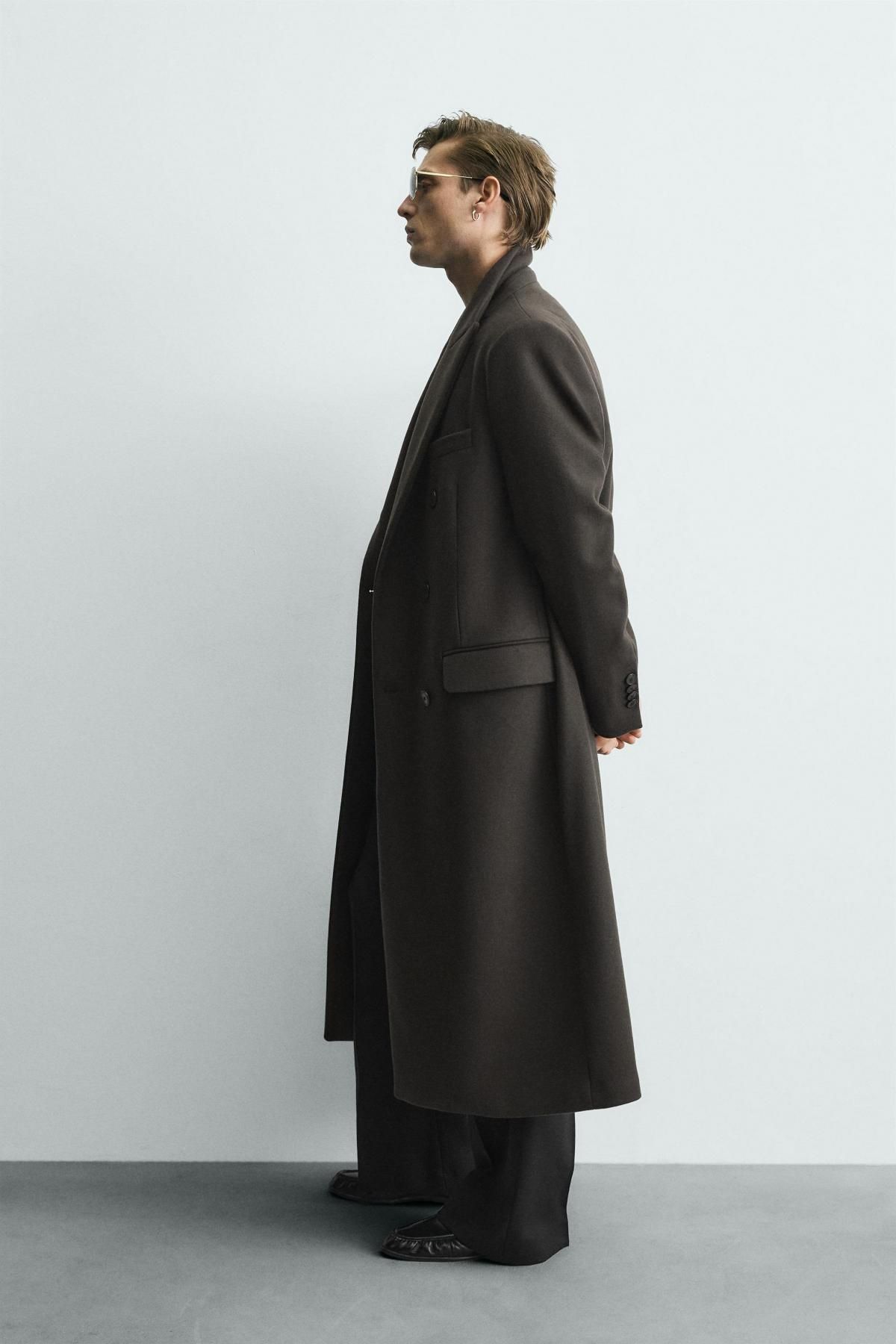 자라 이탈리안 울블렌드 더블 코트 9388/955 ANTHRACITE GREY - 상세 이미지 5