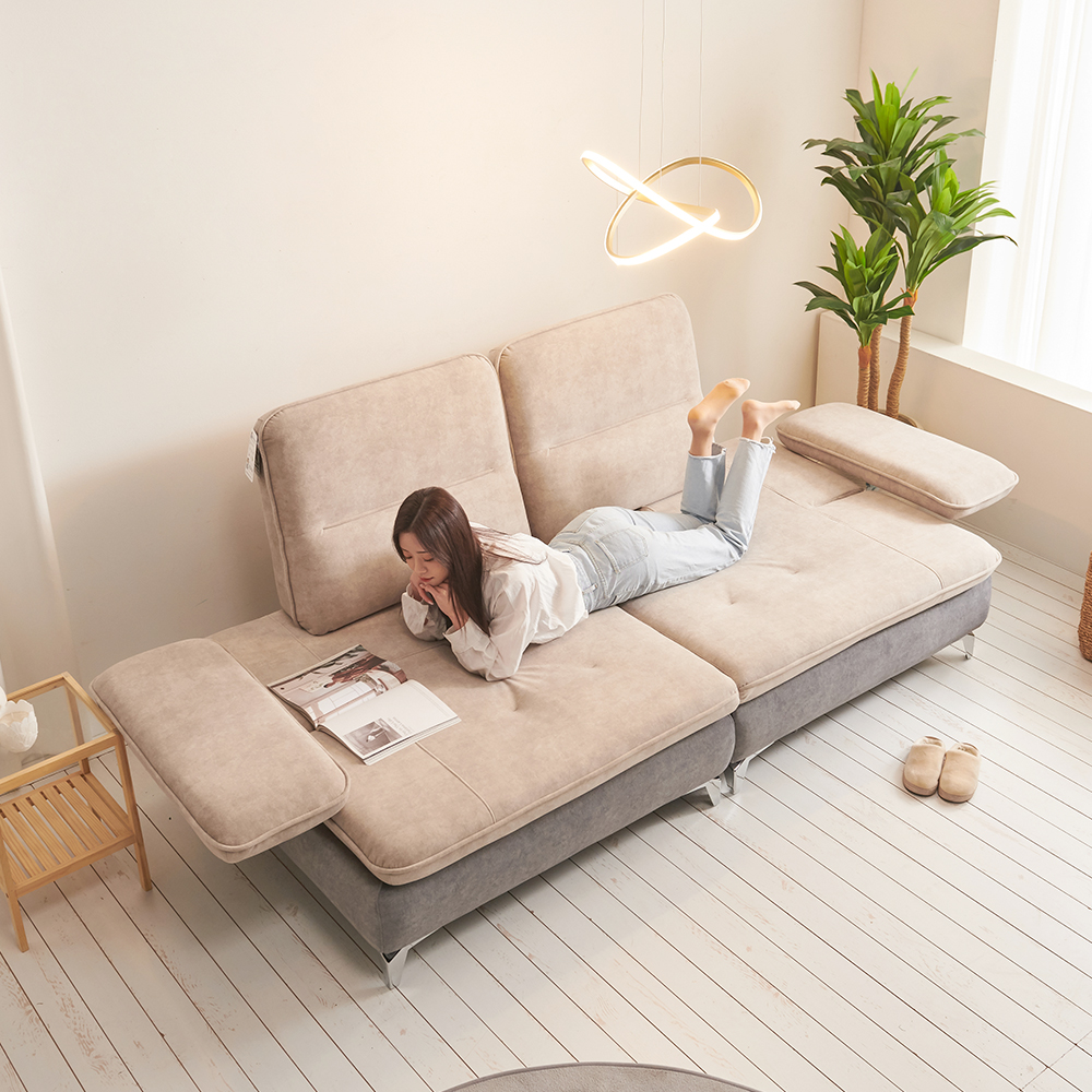 바이미 이지클린 아쿠아텍스 패브릭 모듈 코너 스윙 소파 sk 연그레이, 3.5인용