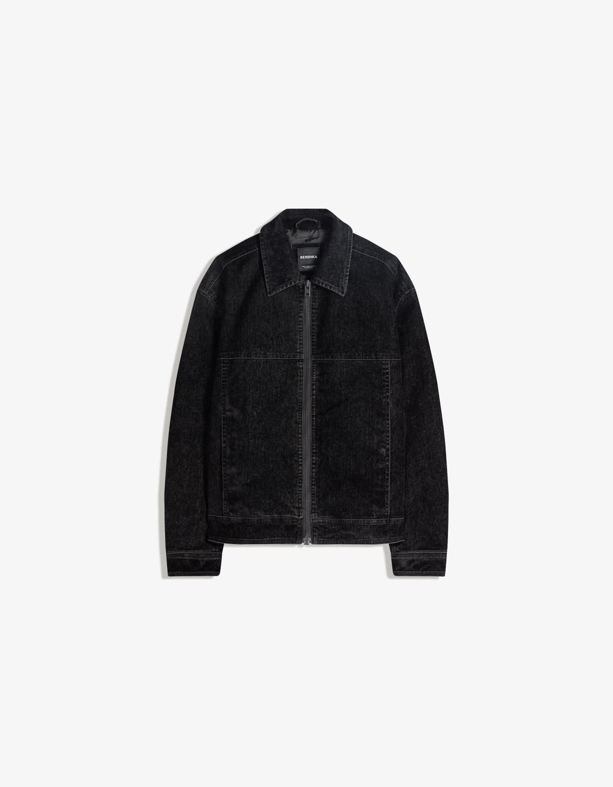 버쉬카 벨벳 텍스쳐 블랙 집업 재킷 6818/197 BLACK - 상세 이미지 2