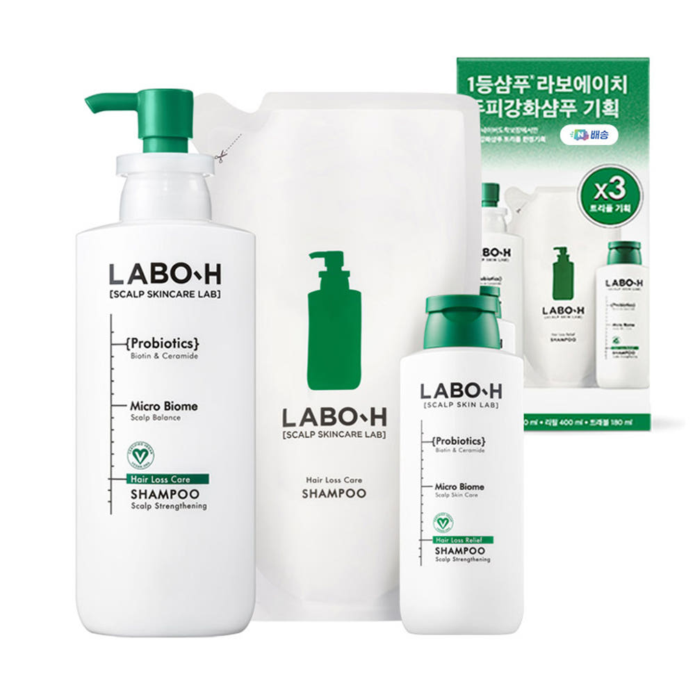 라보에이치 탈모샴푸 400ml+400ml리필+180ml