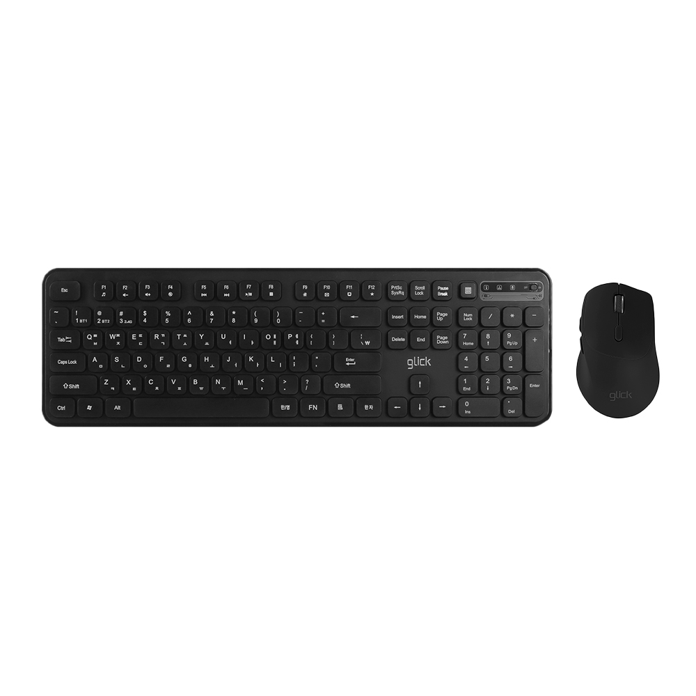 지클릭커 오피스프로 WMK730 인체공학 무소음 무선 블루투스 키보드 마우스 세트 화이트 - 상세 이미지 4