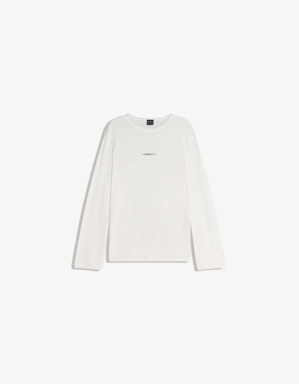 버쉬카 프린트 라운드넥 롱슬리브 티셔츠 화이트 0092/120 WHITE - 상품 이미지