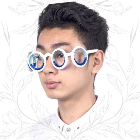 멀미방지 안경 차량 배 여행용 흰색 원형 렌즈 액체 안경