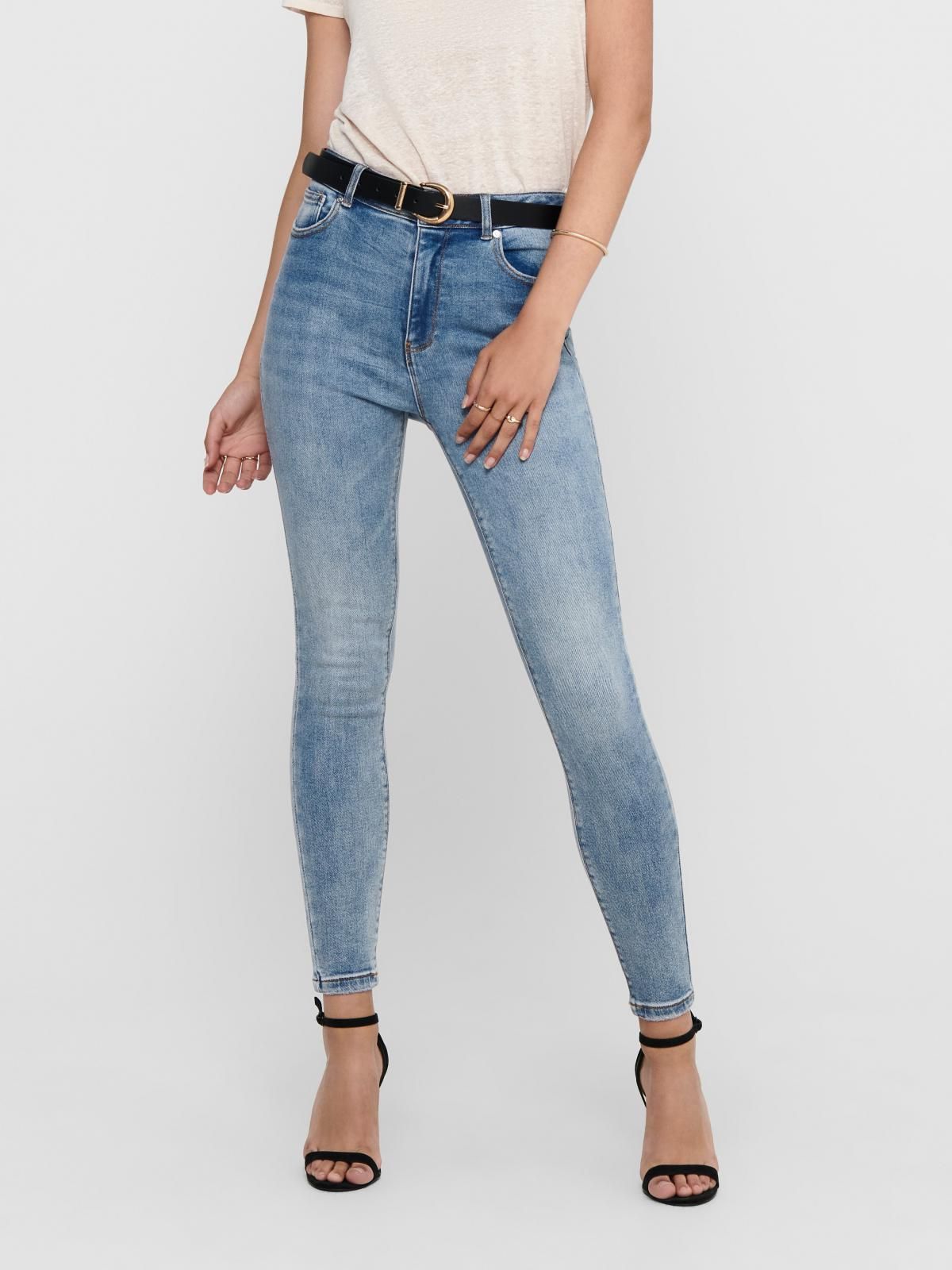 온리 하이웨이스트 스키니핏 데님 청바지 15369342_2116 BLUE / LIGHT BLUE DENIM - 상품 이미지