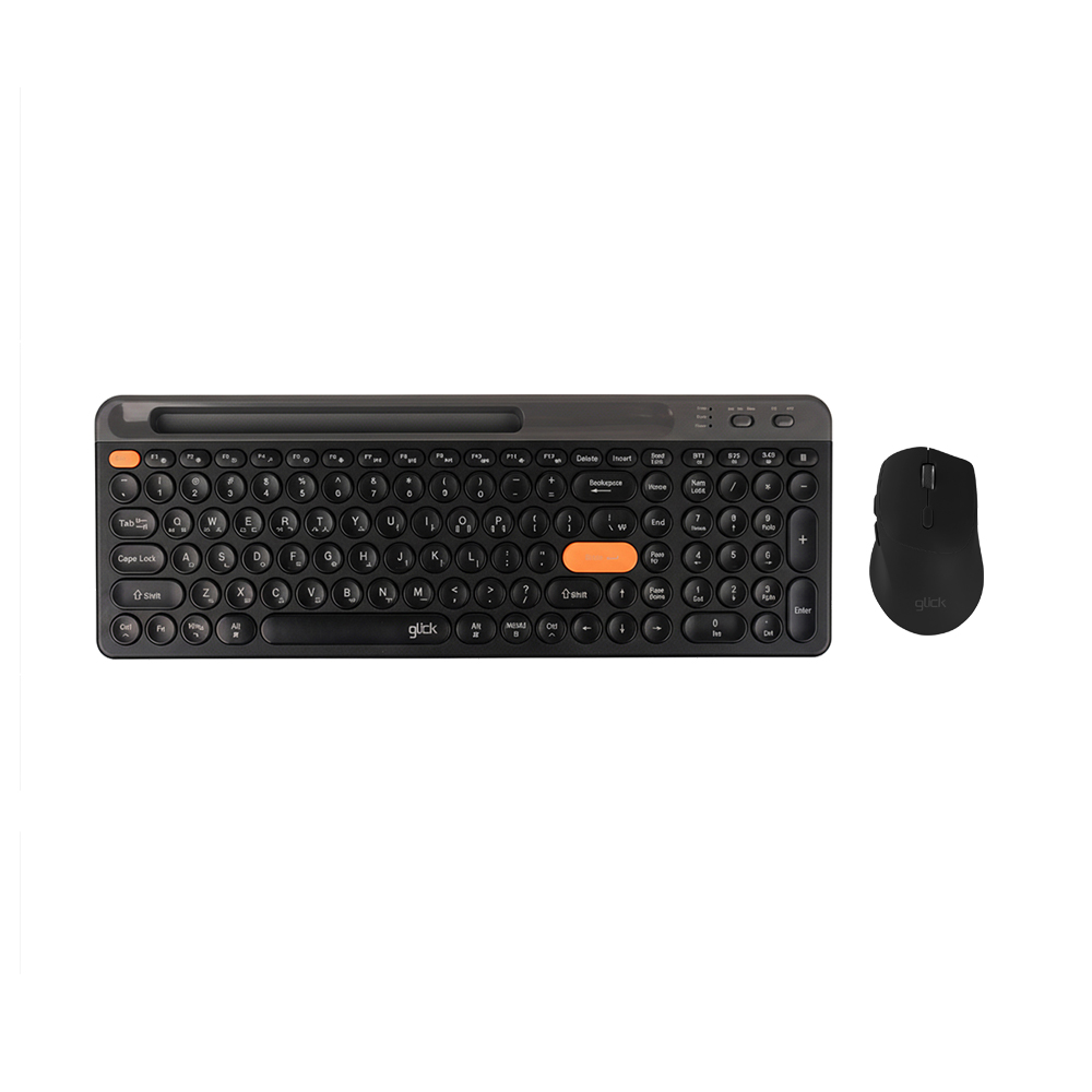 지클릭커 오피스프로 WMK930 태블릿 멀티페어링 무선 무소음 블루투스 키보드 마우스 세트 밀크카라멜 베이지 - 상세 이미지 3