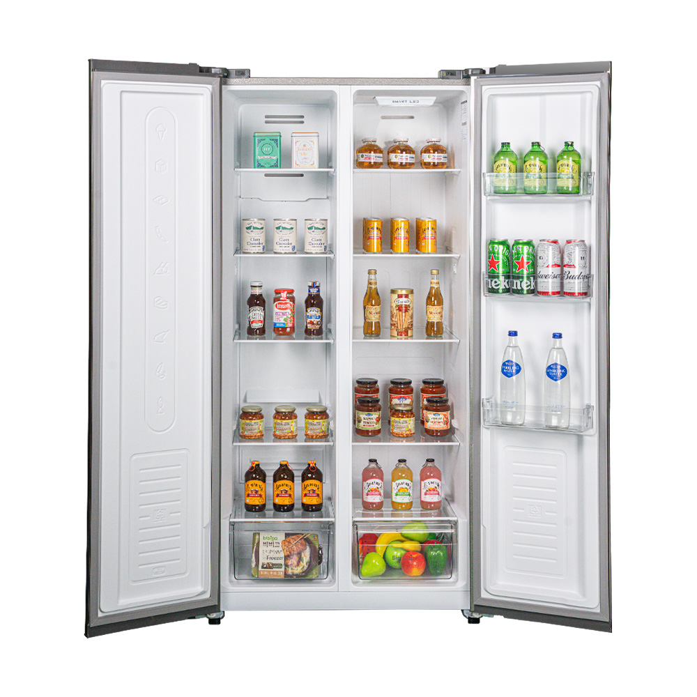 쿠잉 2도어 양문형냉장고 SBS410 대용량 저소음 신혼 프리스탠딩 메탈