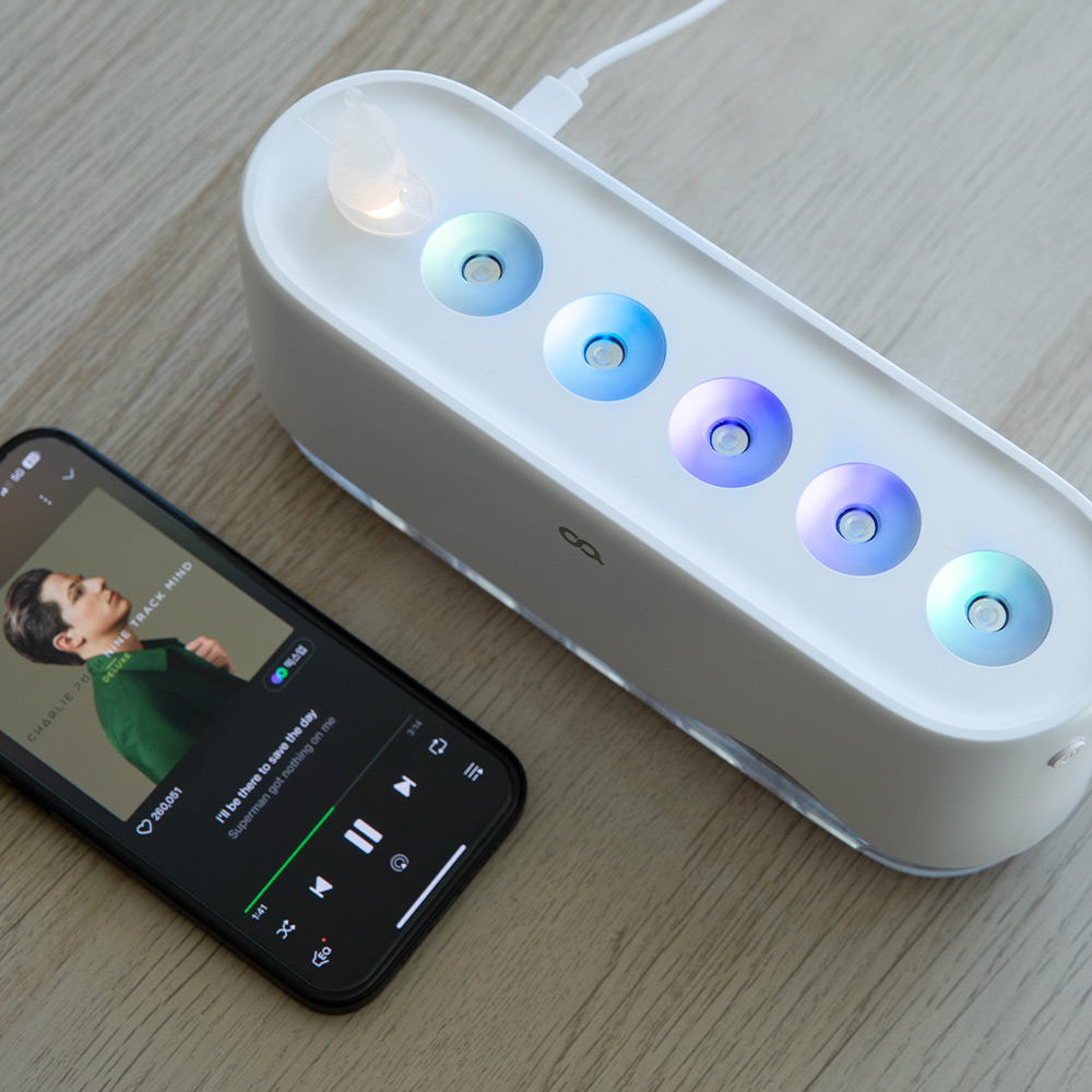 오아 뮤직씽크 미니 휴대용 초음파 가습기 사무실 책상 탁상용 듀얼 필터 음성인식 무드등