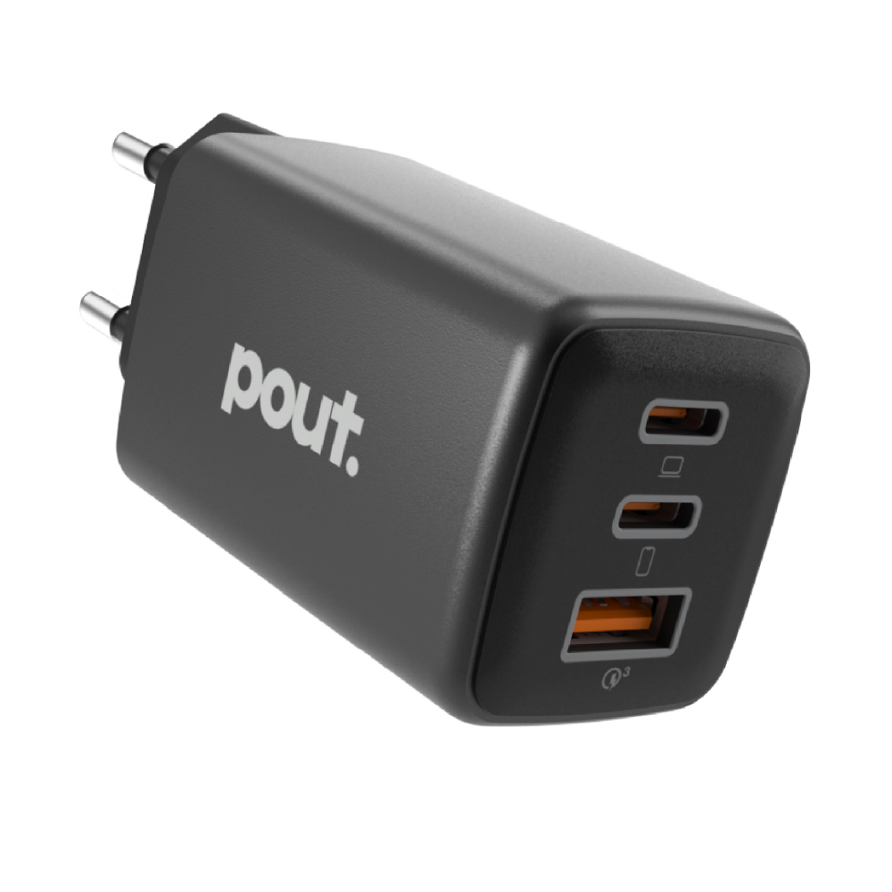 파우트 65W PD 3.0 PPS GaN 초고속 멀티 충전기 어댑터 블랙