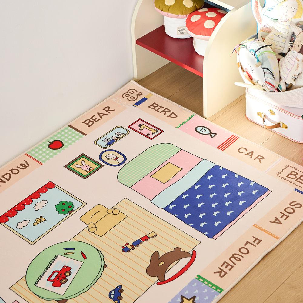 오우아스튜디오 아기방 러그 워셔블 논슬립 놀이 매트 키즈 카페트 써니빌리지