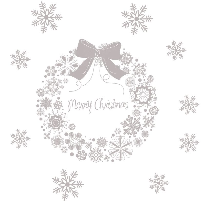 카페 윈도우 쇼케이스 크리스마스 리스 시트지 스티커 겨울 유리창 창문 - 상세 이미지 5