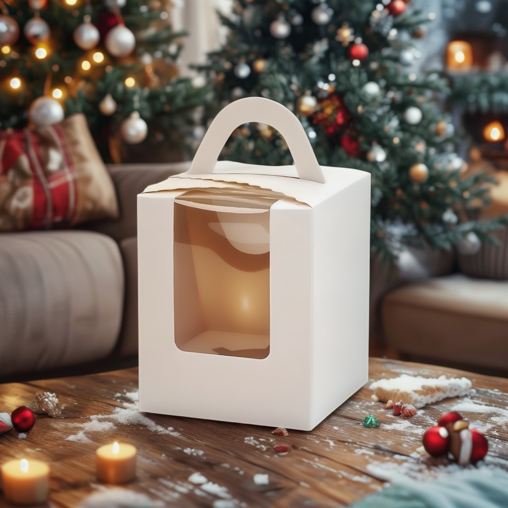 투명창 머핀 선물 상자 고급 답례품 포장 컵케이크 종이 미니 손잡이 디저트 박스 1구