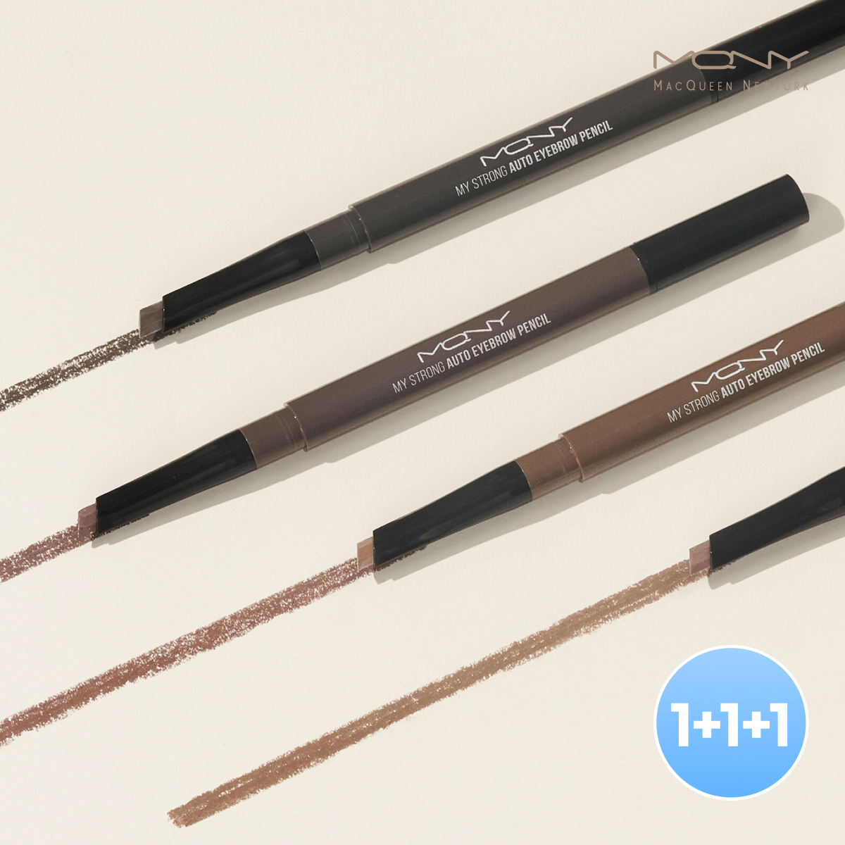 [1+1+1] 맥퀸뉴욕 마이스트롱 오토 아이브로우 펜슬 0.35g 4종 /눈썹펜슬 눈썹브로우 퍼스널컬러