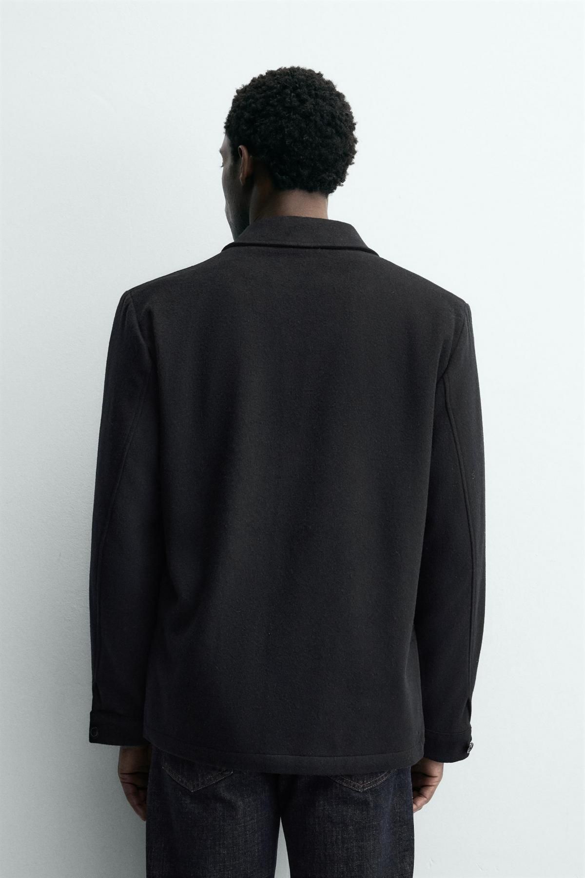 자라 울 캐시미어 블렌드 릴랙스핏 테일러드 재킷 9621/999 BLACK - 상세 이미지 3