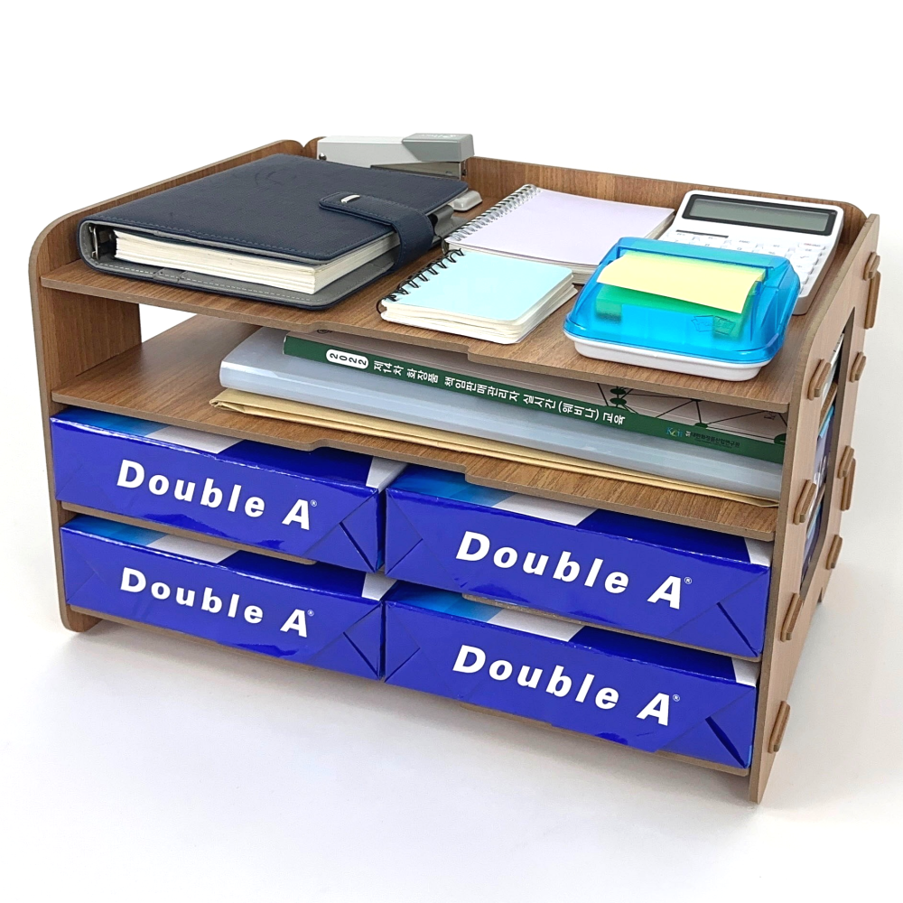 올지 우드 A3보관함 a3 서류함 정리함 문서 지류 도면 시험지 8절 3단, 브라운 제품 이미지