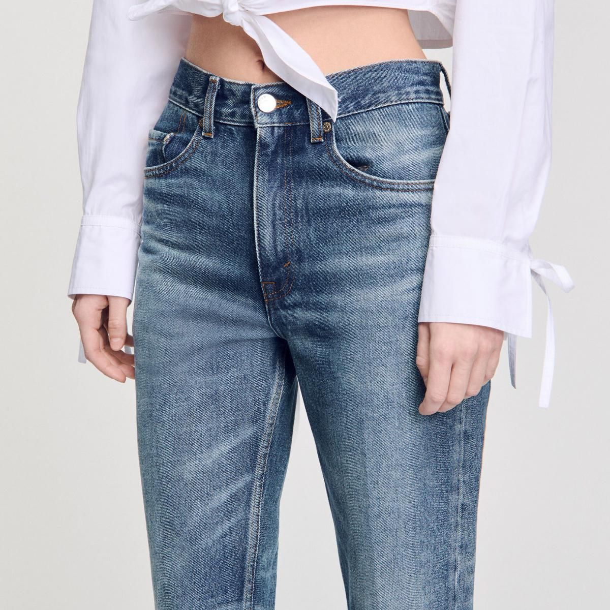 산드로 유즈드워싱 스트레이트핏 78 데님 청바지 SFPJE00681_4785 JEANSBLAU - 상세 이미지 4